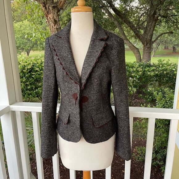 Nanette Lepore Brown Tweed Blazer - Picture 1 of 4
